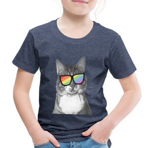 Pride Cat Toddler Premium T-Shirt - heather blue