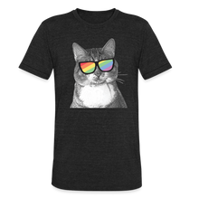 Load image into Gallery viewer, Pride Cat Tri-Blend T-Shirt - heather black