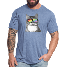 Load image into Gallery viewer, Pride Cat Tri-Blend T-Shirt - heather blue
