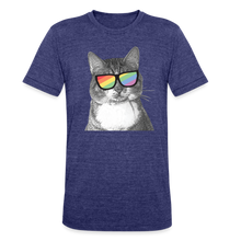 Load image into Gallery viewer, Pride Cat Tri-Blend T-Shirt - heather indigo