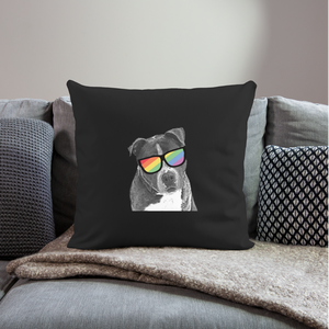 Pride Dog Throw Pillow Cover 18” x 18” - black
