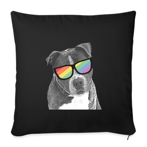 Pride Dog Throw Pillow Cover 18” x 18” - black