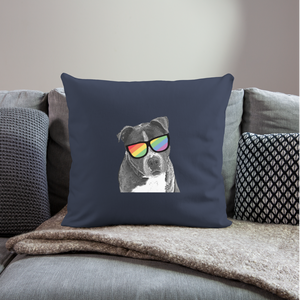 Pride Dog Throw Pillow Cover 18” x 18” - navy