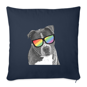 Pride Dog Throw Pillow Cover 18” x 18” - navy