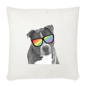 Pride Dog Throw Pillow Cover 18” x 18” - natural white