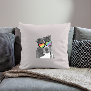 Pride Dog Throw Pillow Cover 18” x 18” - light taupe