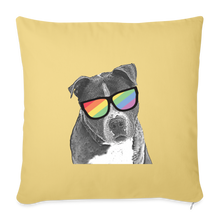 Load image into Gallery viewer, Pride Dog Throw Pillow Cover 18” x 18” - washed yellow