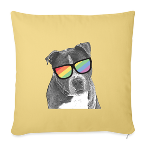 Pride Dog Throw Pillow Cover 18” x 18” - washed yellow