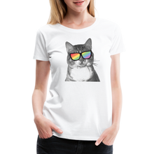 Load image into Gallery viewer, Pride Cat Contoured Premium T-Shirt - white