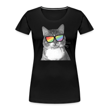 Load image into Gallery viewer, Pride Cat Contoured Premium T-Shirt - black