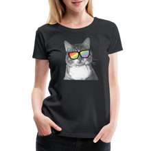 Load image into Gallery viewer, Pride Cat Contoured Premium T-Shirt - black