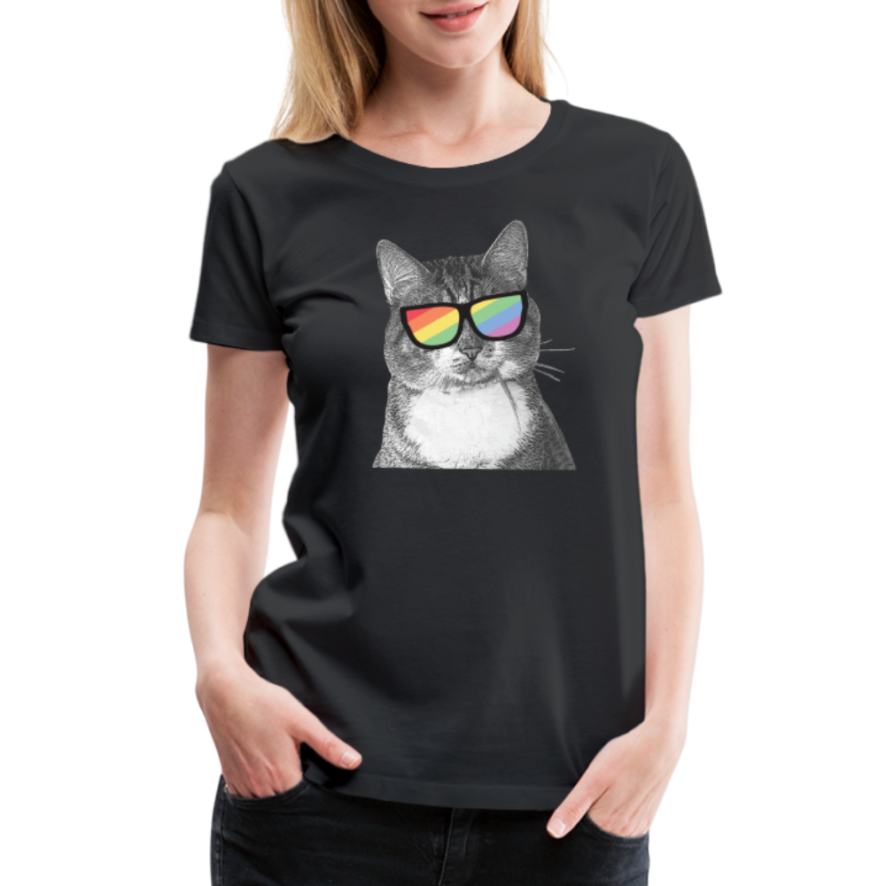 Pride Cat Contoured Premium T-Shirt - black