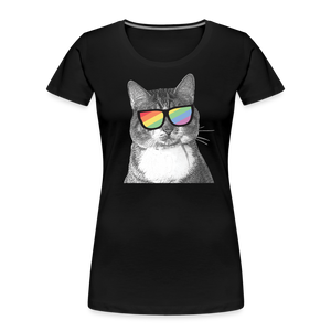 Pride Cat Contoured Premium T-Shirt - black