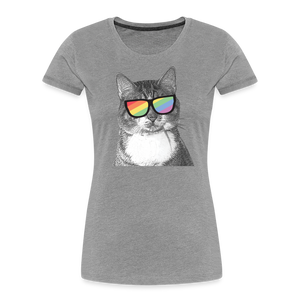 Pride Cat Contoured Premium T-Shirt - heather gray