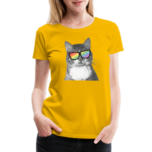 Pride Cat Contoured Premium T-Shirt - sun yellow