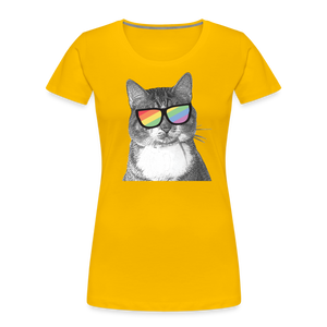 Pride Cat Contoured Premium T-Shirt - sun yellow