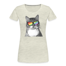 Load image into Gallery viewer, Pride Cat Contoured Premium T-Shirt - heather oatmeal