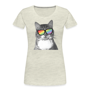 Pride Cat Contoured Premium T-Shirt - heather oatmeal