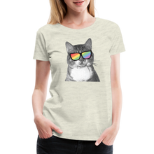 Load image into Gallery viewer, Pride Cat Contoured Premium T-Shirt - heather oatmeal