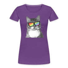 Load image into Gallery viewer, Pride Cat Contoured Premium T-Shirt - purple