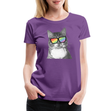 Load image into Gallery viewer, Pride Cat Contoured Premium T-Shirt - purple