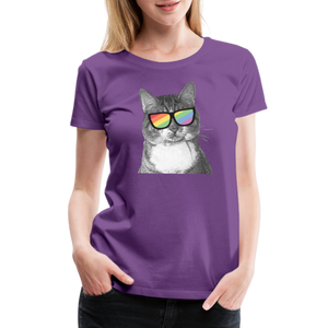 Pride Cat Contoured Premium T-Shirt - purple
