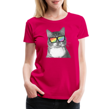 Load image into Gallery viewer, Pride Cat Contoured Premium T-Shirt - dark pink