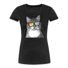 Load image into Gallery viewer, Pride Cat Contoured Premium T-Shirt - charcoal grey