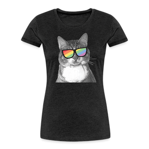 Pride Cat Contoured Premium T-Shirt - charcoal grey