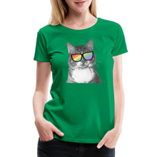 Load image into Gallery viewer, Pride Cat Contoured Premium T-Shirt - kelly green