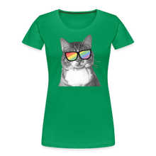 Load image into Gallery viewer, Pride Cat Contoured Premium T-Shirt - kelly green