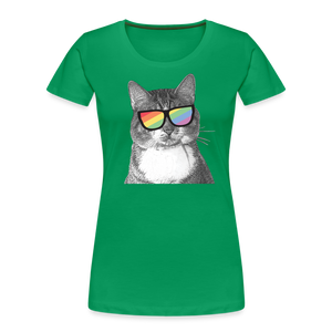 Pride Cat Contoured Premium T-Shirt - kelly green