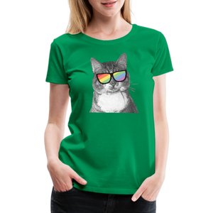 Pride Cat Contoured Premium T-Shirt - kelly green