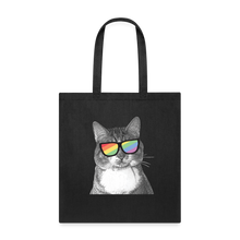 Load image into Gallery viewer, Pride Cat Tote Bag - black