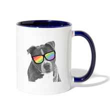 Load image into Gallery viewer, Pride Dog Contrast Coffee Mug - white/cobalt blue