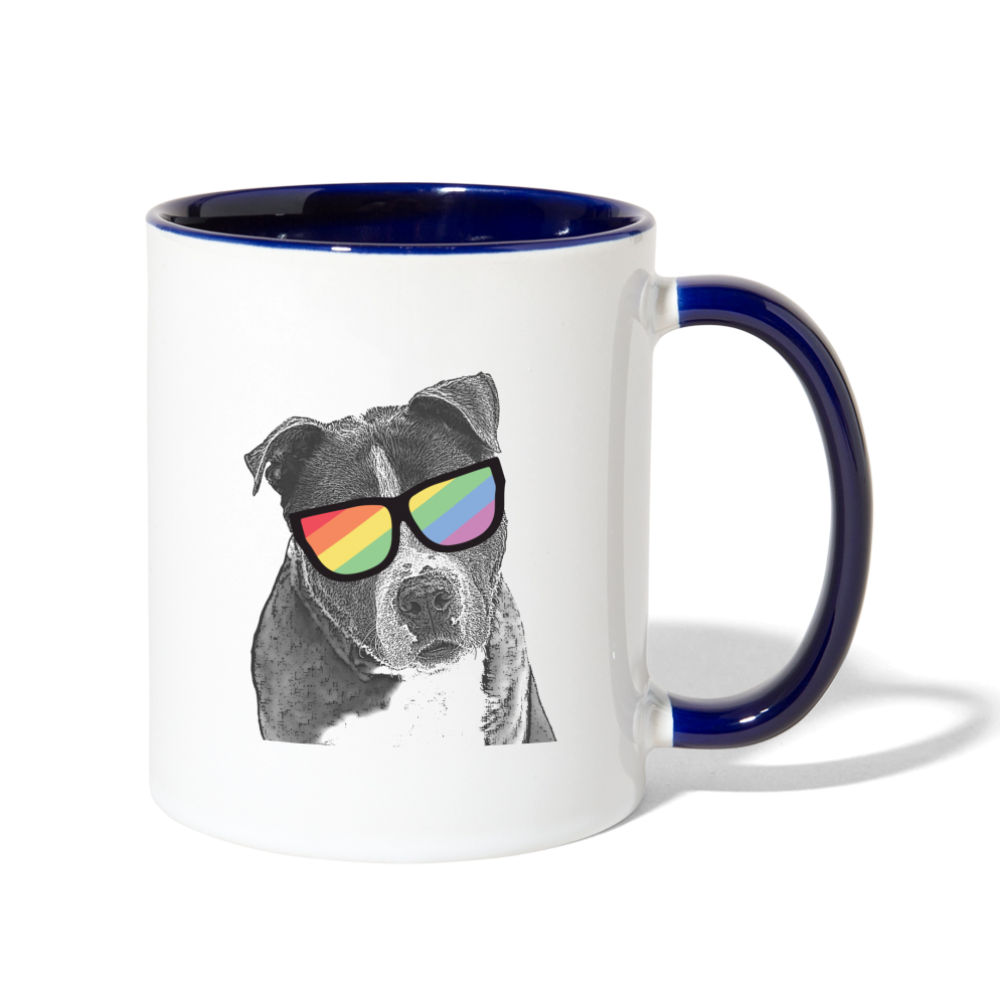 Pride Dog Contrast Coffee Mug - white/cobalt blue
