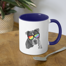 Load image into Gallery viewer, Pride Dog Contrast Coffee Mug - white/cobalt blue