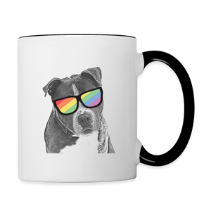 Pride Dog Contrast Coffee Mug - white/black