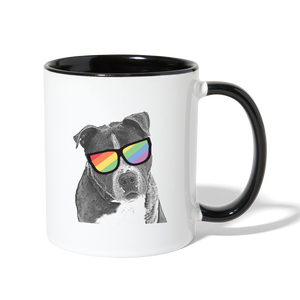 Pride Dog Contrast Coffee Mug - white/black