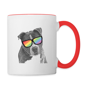 Pride Dog Contrast Coffee Mug - white/red