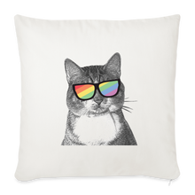 Load image into Gallery viewer, Pride Cat Throw Pillow Cover 18” x 18” - natural white