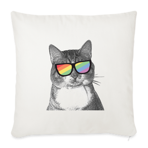 Pride Cat Throw Pillow Cover 18” x 18” - natural white