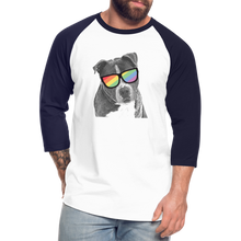 Load image into Gallery viewer, Pride Dog Baseball T-Shirt - white/navy