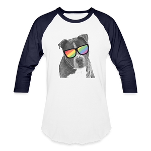 Pride Dog Baseball T-Shirt - white/navy