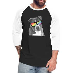 Pride Dog Baseball T-Shirt - black/white