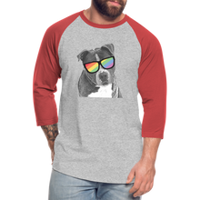 Load image into Gallery viewer, Pride Dog Baseball T-Shirt - heather gray/red