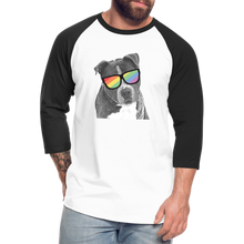 Load image into Gallery viewer, Pride Dog Baseball T-Shirt - white/black