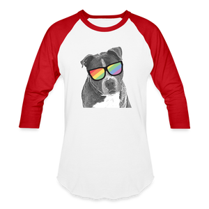 Pride Dog Baseball T-Shirt - white/red