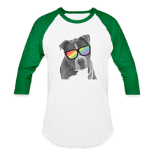 Load image into Gallery viewer, Pride Dog Baseball T-Shirt - white/kelly green