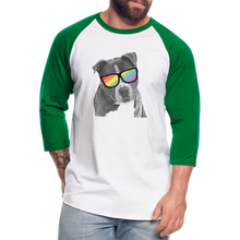 Load image into Gallery viewer, Pride Dog Baseball T-Shirt - white/kelly green